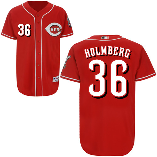 David Holmberg #36 MLB Jersey-Cincinnati Reds Men's Authentic Red Baseball Jersey